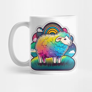 Rainbow Pride Sheep Kawaii Style Mug